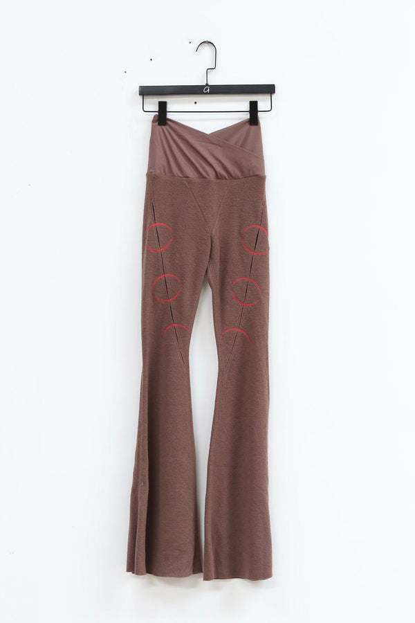 RUI Embroidered Flared Pants RAW22WV04 Chestnut&Ruby Brown Chestnut & Red